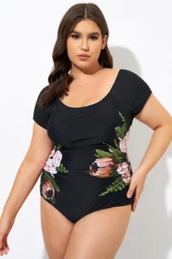 Black Mesh Flower Lady One Piece Swimsuit 10 Black Mesh Flower Lady One Piece Swimsuit -Meetcurve Shop dsc09177