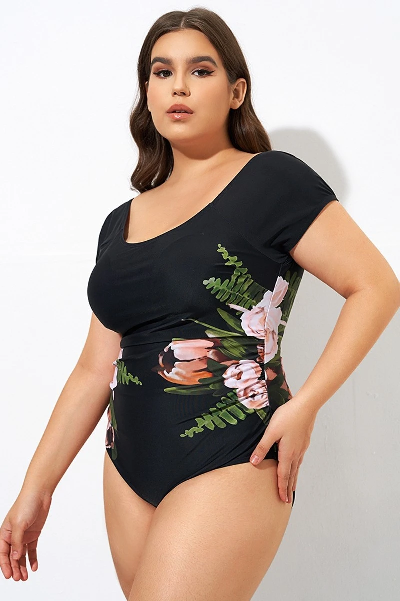 Black Mesh Flower Lady One Piece Swimsuit 8 Black Mesh Flower Lady One Piece Swimsuit - Image 6