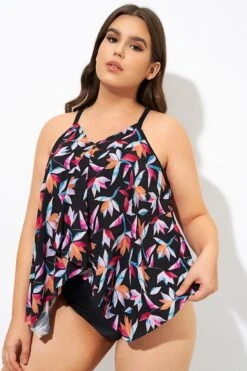 Multi Vintage Print Lady Tankini Top -Meetcurve Shop dsc09672
